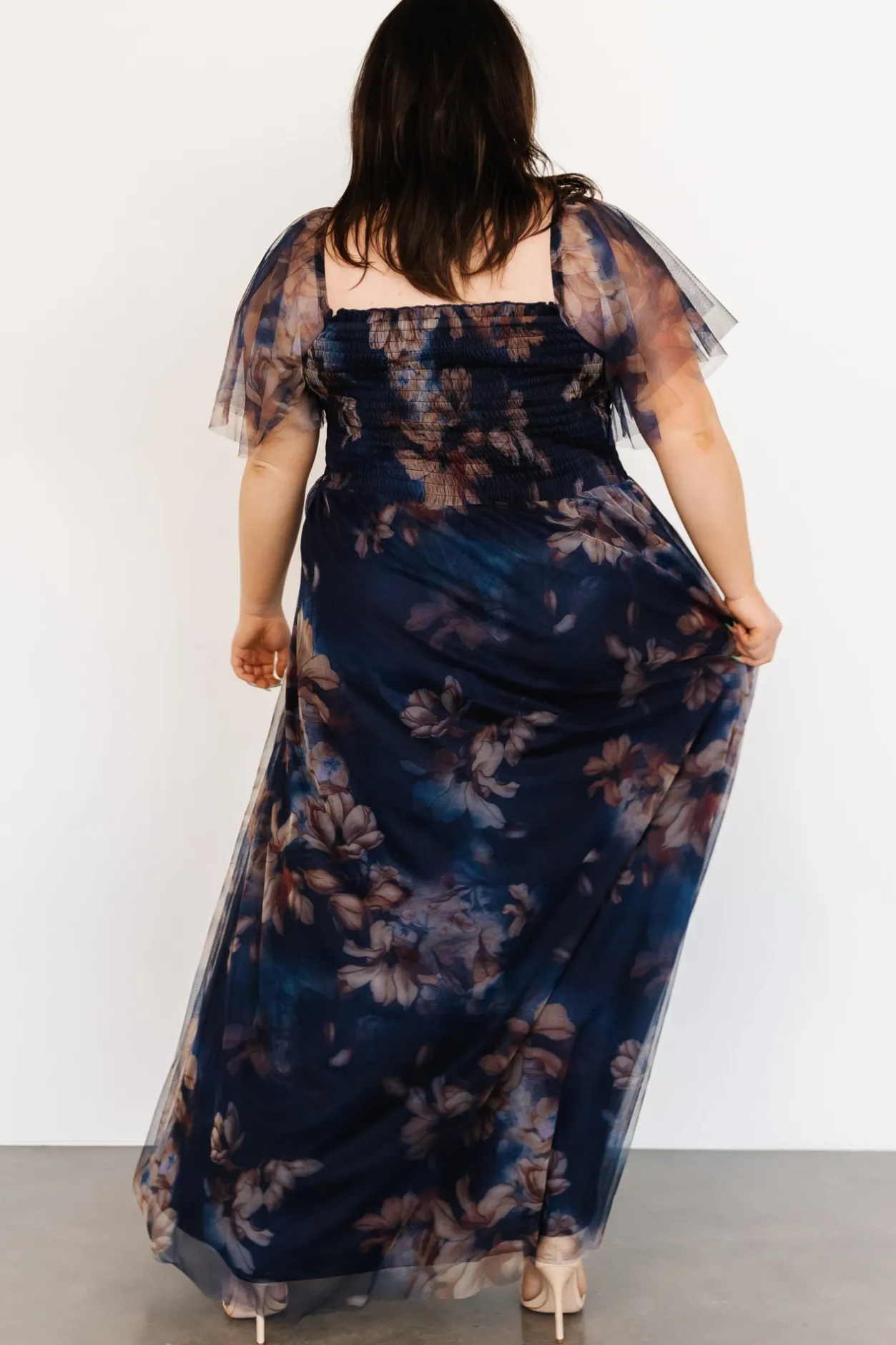Best Baltic Born Cassandra Tulle Maxi Dress | Dark Blue Floral DarkBlueFloral