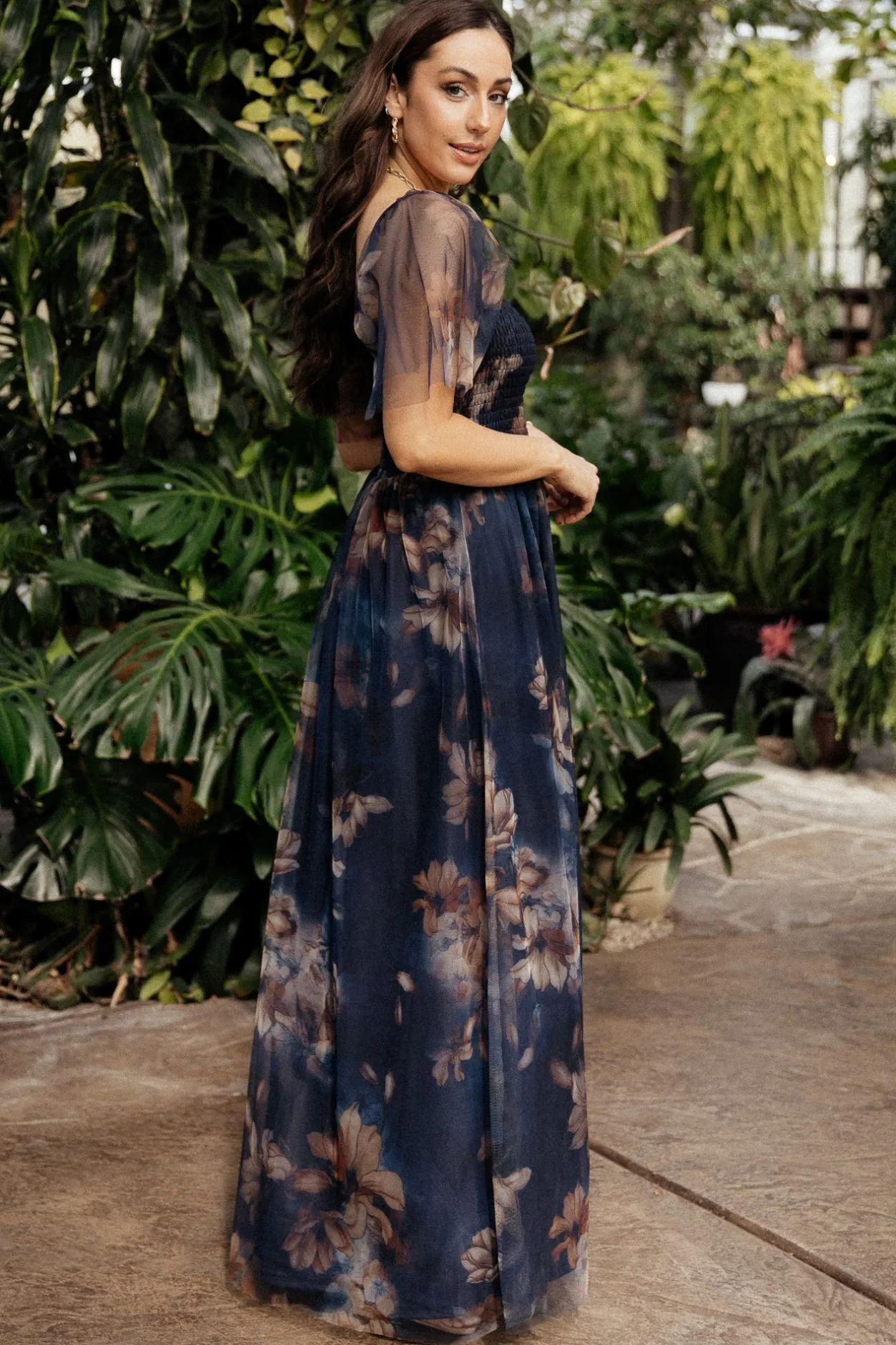 Best Baltic Born Cassandra Tulle Maxi Dress | Dark Blue Floral DarkBlueFloral