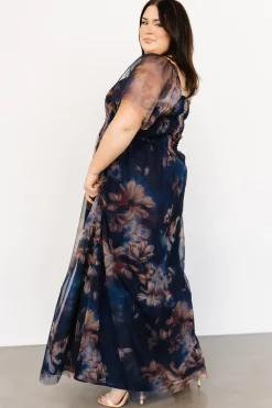 Best Baltic Born Cassandra Tulle Maxi Dress | Dark Blue Floral DarkBlueFloral