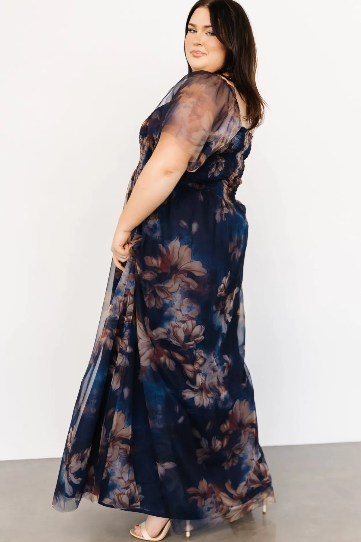 Best Baltic Born Cassandra Tulle Maxi Dress | Dark Blue Floral DarkBlueFloral