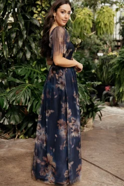 Best Baltic Born Cassandra Tulle Maxi Dress | Dark Blue Floral DarkBlueFloral