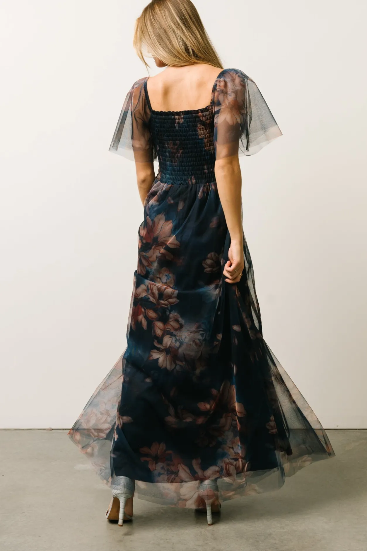 Best Baltic Born Cassandra Tulle Maxi Dress | Dark Blue Floral DarkBlueFloral
