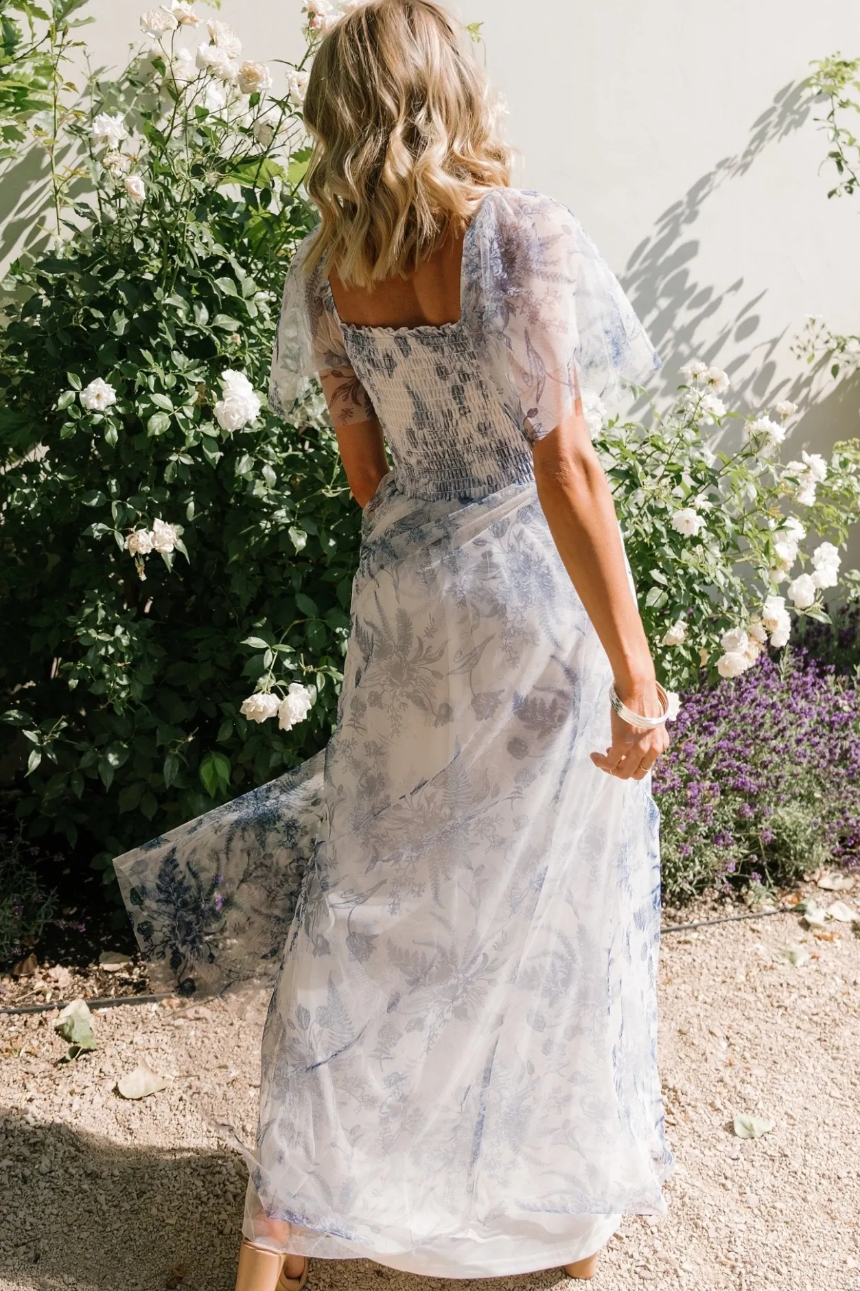 Online Baltic Born Cassandra Tulle Maxi Dress | Blue + White Floral Blue+WhiteFloral