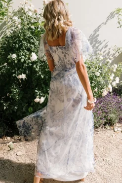 Online Baltic Born Cassandra Tulle Maxi Dress | Blue + White Floral Blue+WhiteFloral