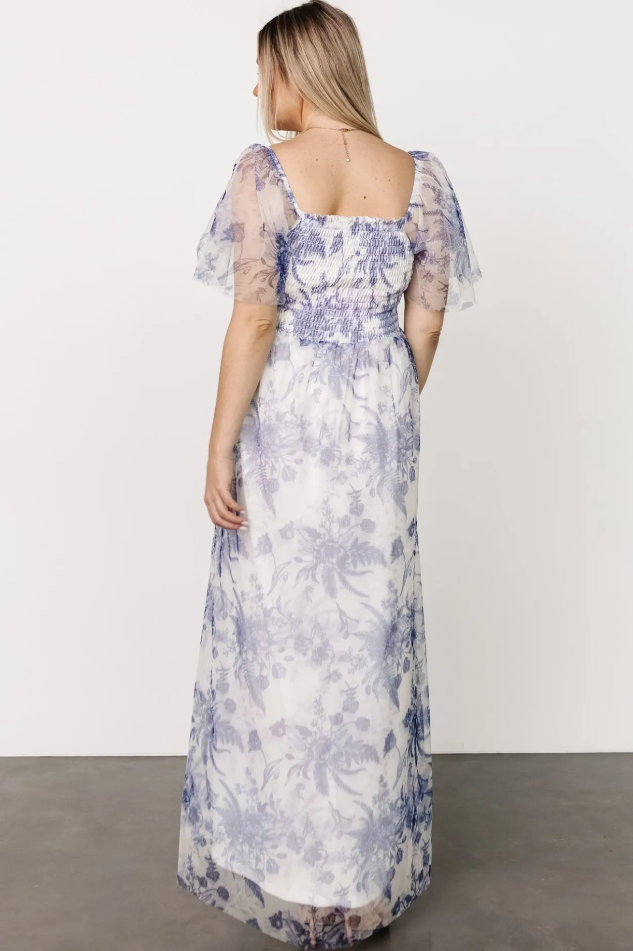 Online Baltic Born Cassandra Tulle Maxi Dress | Blue + White Floral Blue+WhiteFloral