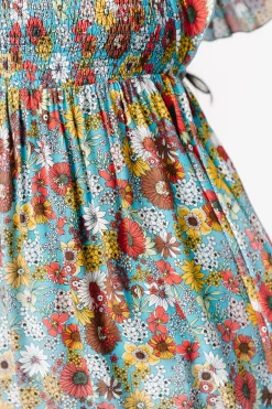 New Baltic Born Cassiopeia Back Tie Mini Dress | Light Blue Multi LightBlueMulti