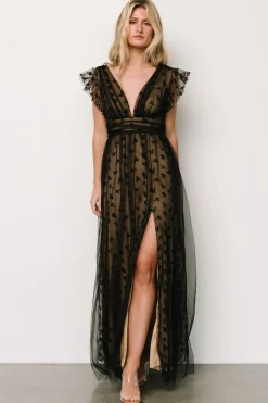 Discount Baltic Born Caterina Tulle Maxi Dress | Black + Nude Black+Nude