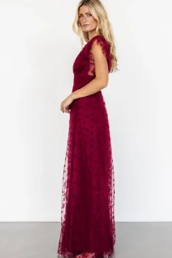 Clearance Baltic Born Caterina Tulle Maxi Dress | Wine