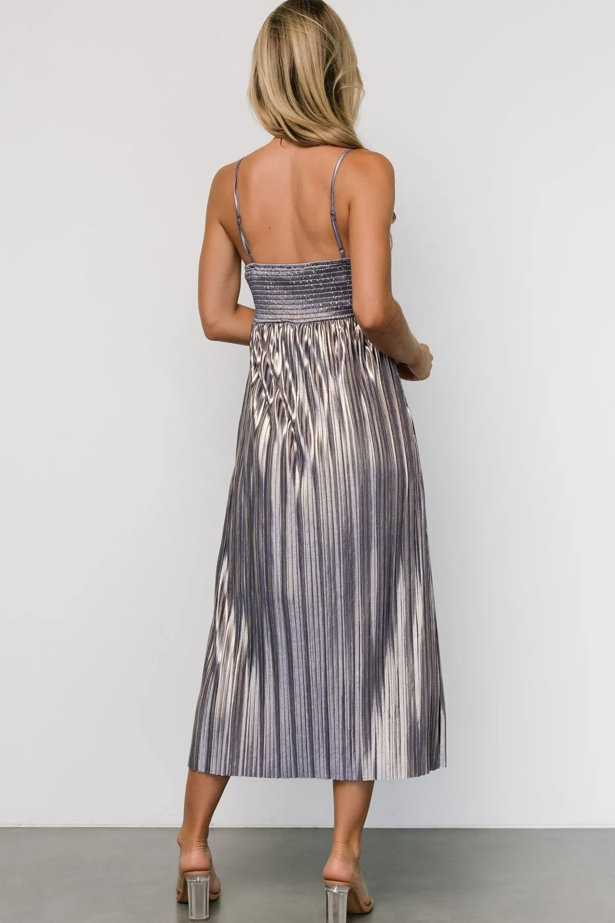 Sale Baltic Born Cecilia Pleated Dress | Blue Shimmer BlueShimmer
