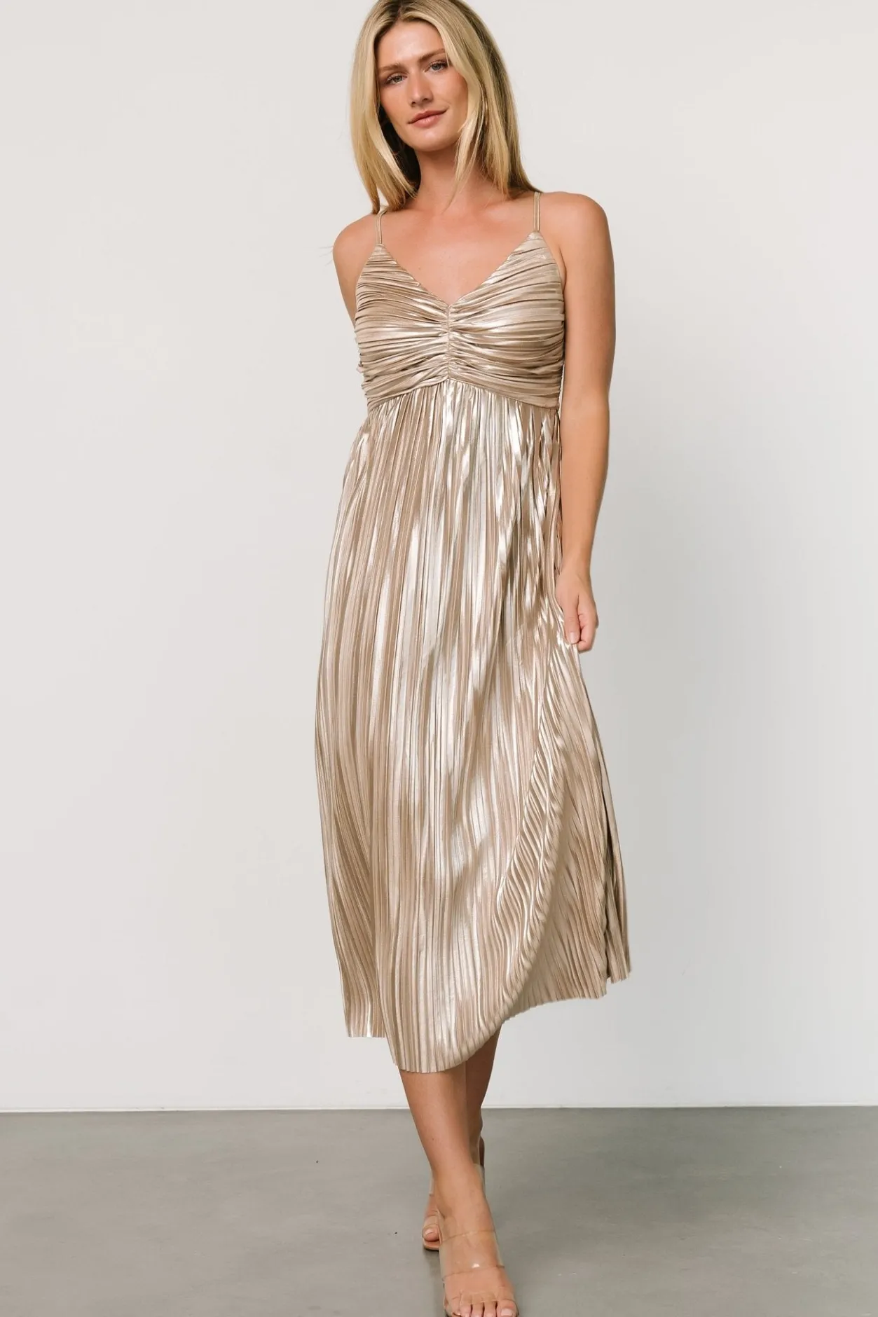 Sale Baltic Born Cecilia Pleated Dress | Champagne