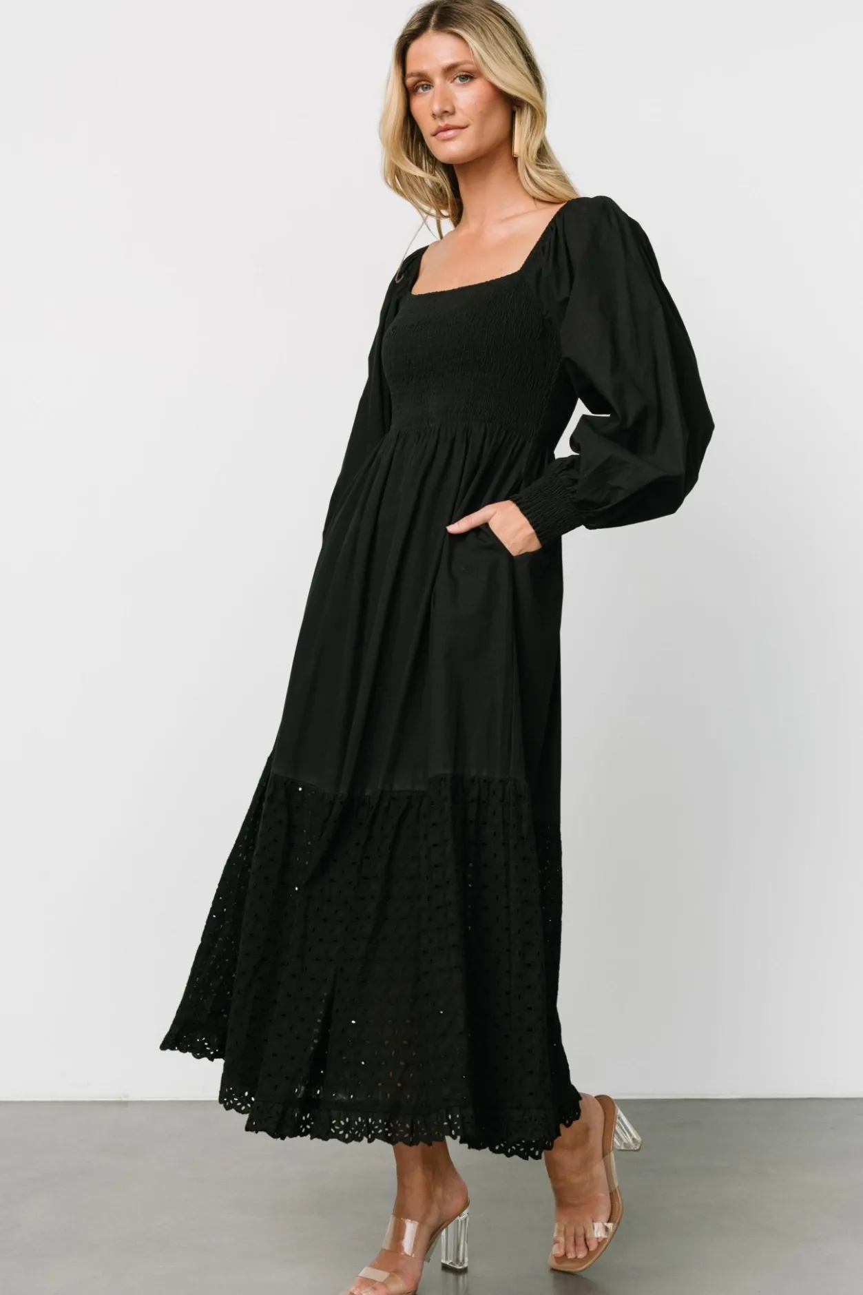 Fashion Baltic Born Chandler Eyelet Maxi Dress | Black