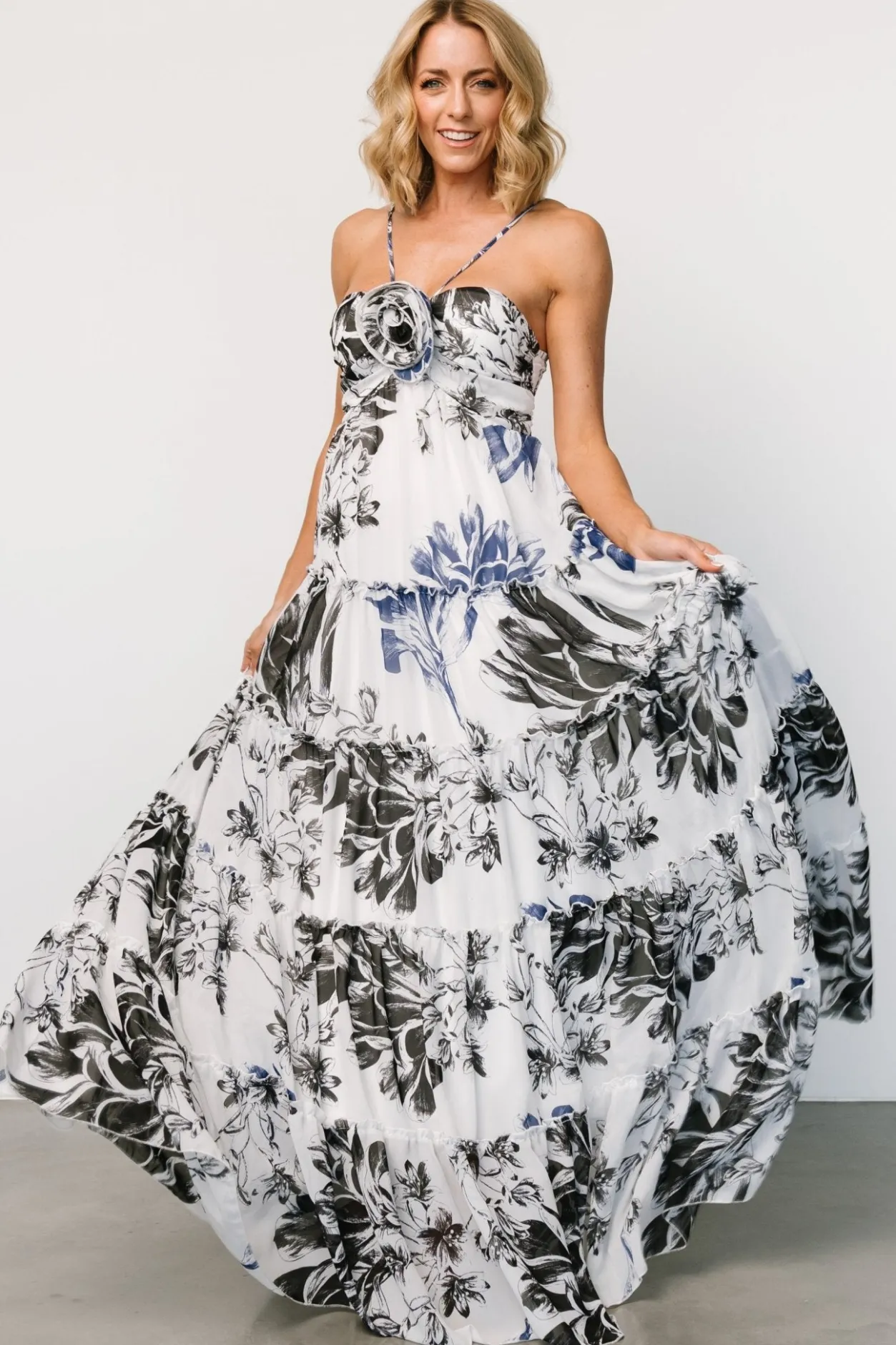 New Baltic Born Charmaine Maxi Dress | Navy + Black Floral Navy+BlackFloral