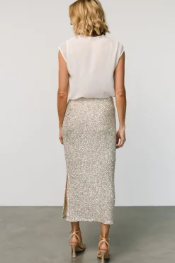 Clearance Baltic Born Charmed Sequin Midi Skirt | Champagne