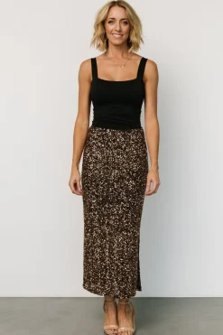Outlet Baltic Born Charmed Sequin Midi Skirt | Bronze