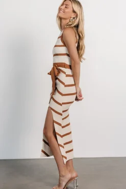 New Baltic Born Chelsea Knit Dress | Beige + Camel Beige+Camel