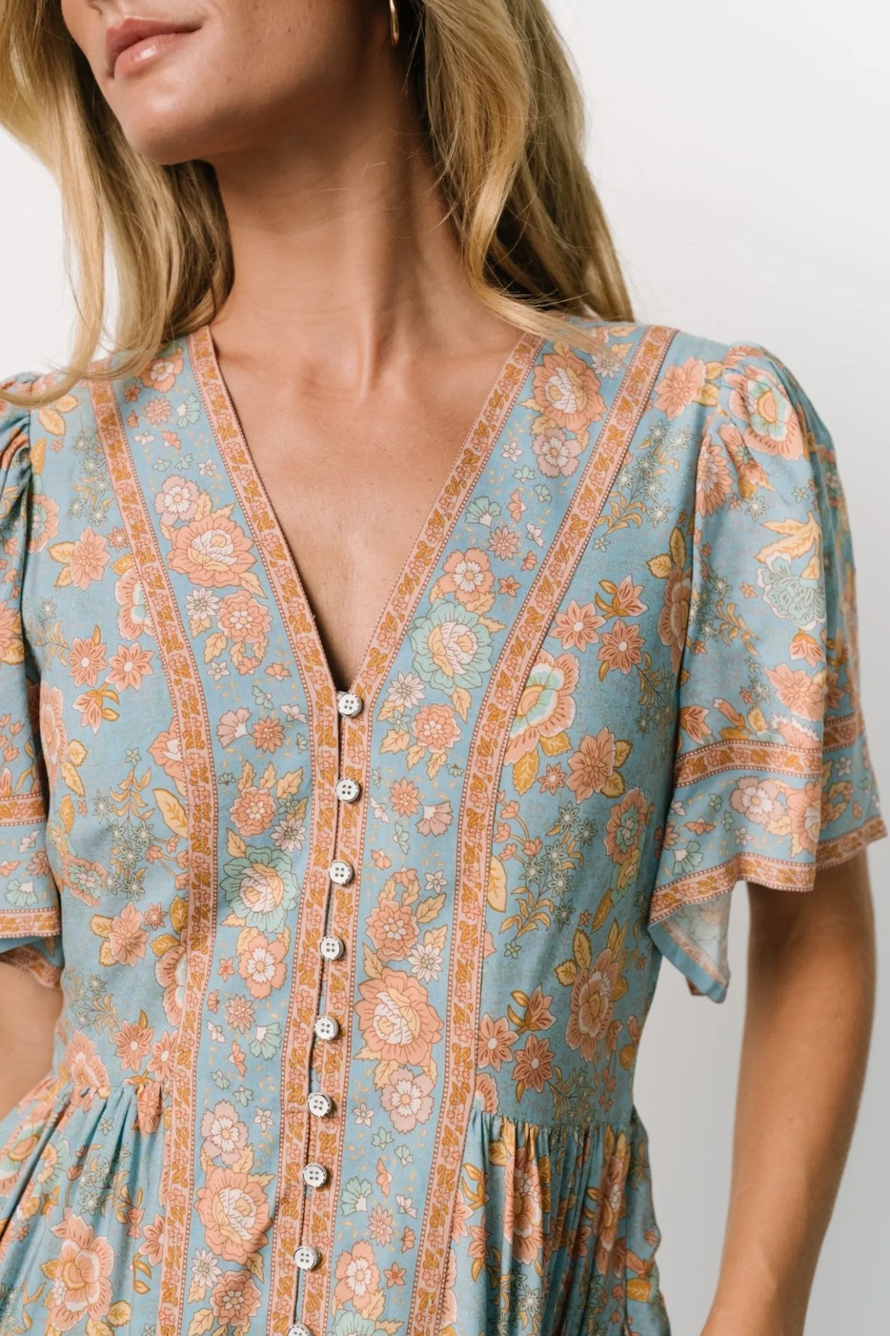 Fashion Baltic Born Cheryl Maxi Dress | Dusty Blue Floral DustyBlueFloral