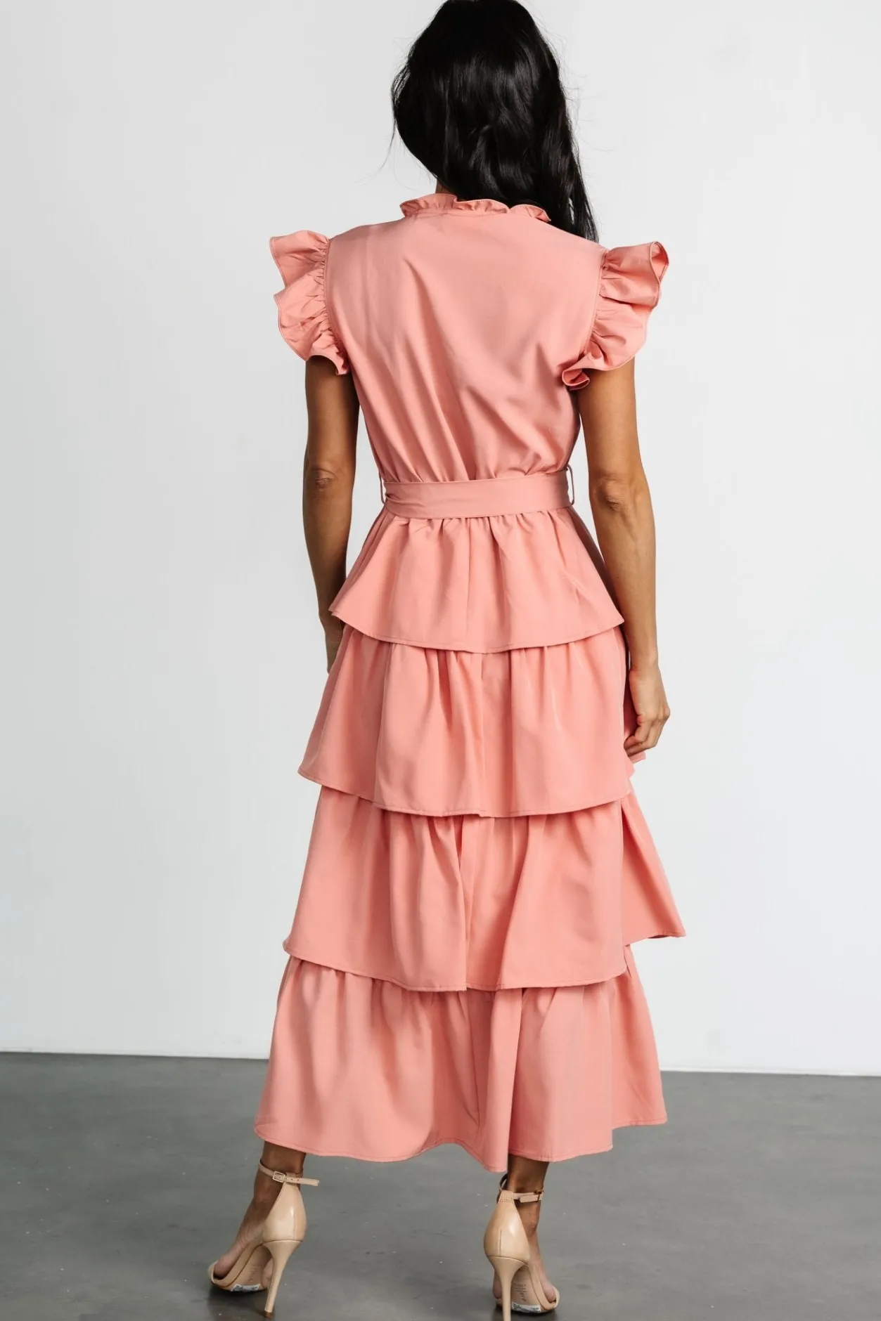 Discount Baltic Born Chrysanthi Tiered Dress | Dusty Coral DustyCoral