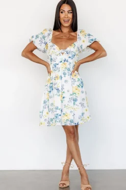 Hot Baltic Born Clarette Short Dress | White Floral WhiteFloral