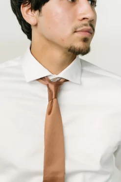 Online Baltic Born Classic Satin Tie | Bronze
