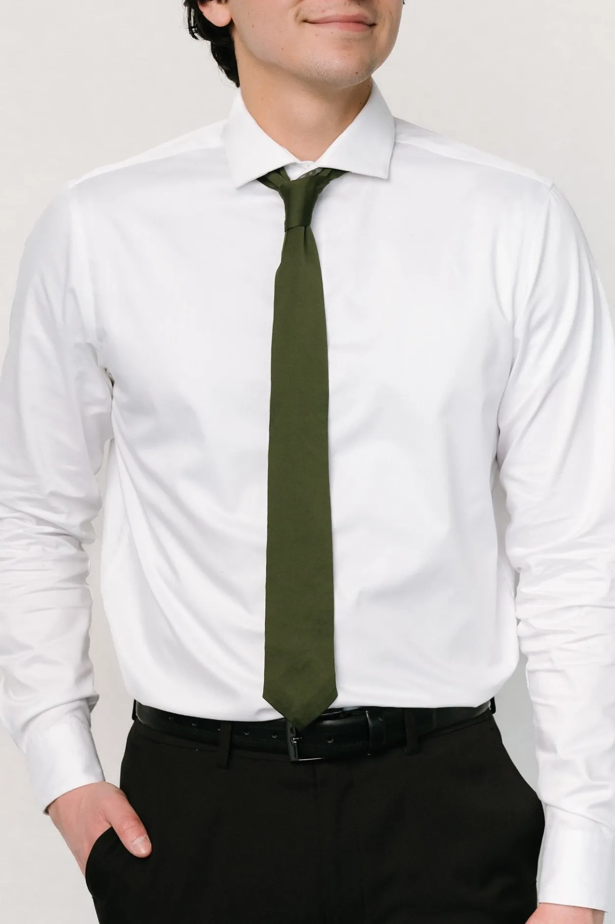 Fashion Baltic Born Classic Satin Tie | Juniper Green JuniperGreen