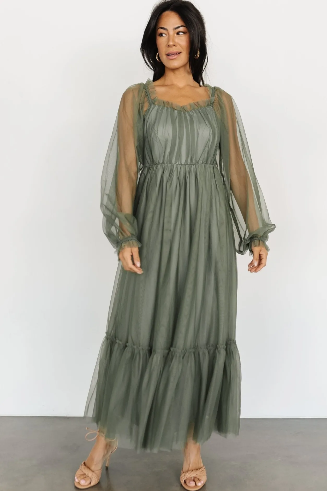 Discount Baltic Born Cleobelle Maxi Dress | Dusty Olive DustyOlive