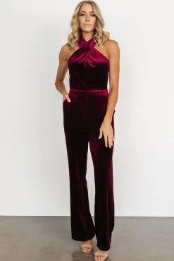 Best Baltic Born Cleopatra Velvet Jumpsuit | Burgundy