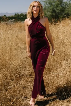 Best Baltic Born Cleopatra Velvet Jumpsuit | Burgundy