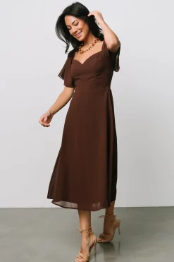 New Baltic Born Colette Sweetheart Midi Dress | Espresso
