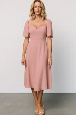 Online Baltic Born Colette Sweetheart Midi Dress | Blush