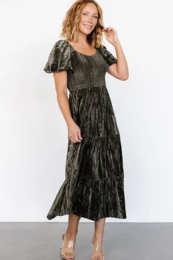 Hot Baltic Born Colleen Velvet Maxi Dress | Olive