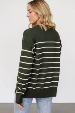 Outlet Baltic Born Colmar Striped Sweater | Pine + Cream Pine+Cream