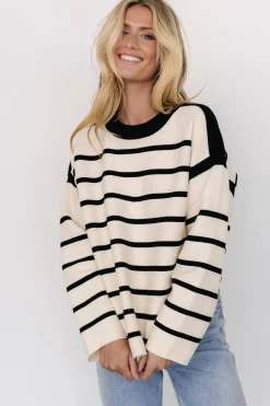 Online Baltic Born Conway Striped Sweater | Cream + Black Cream+Black