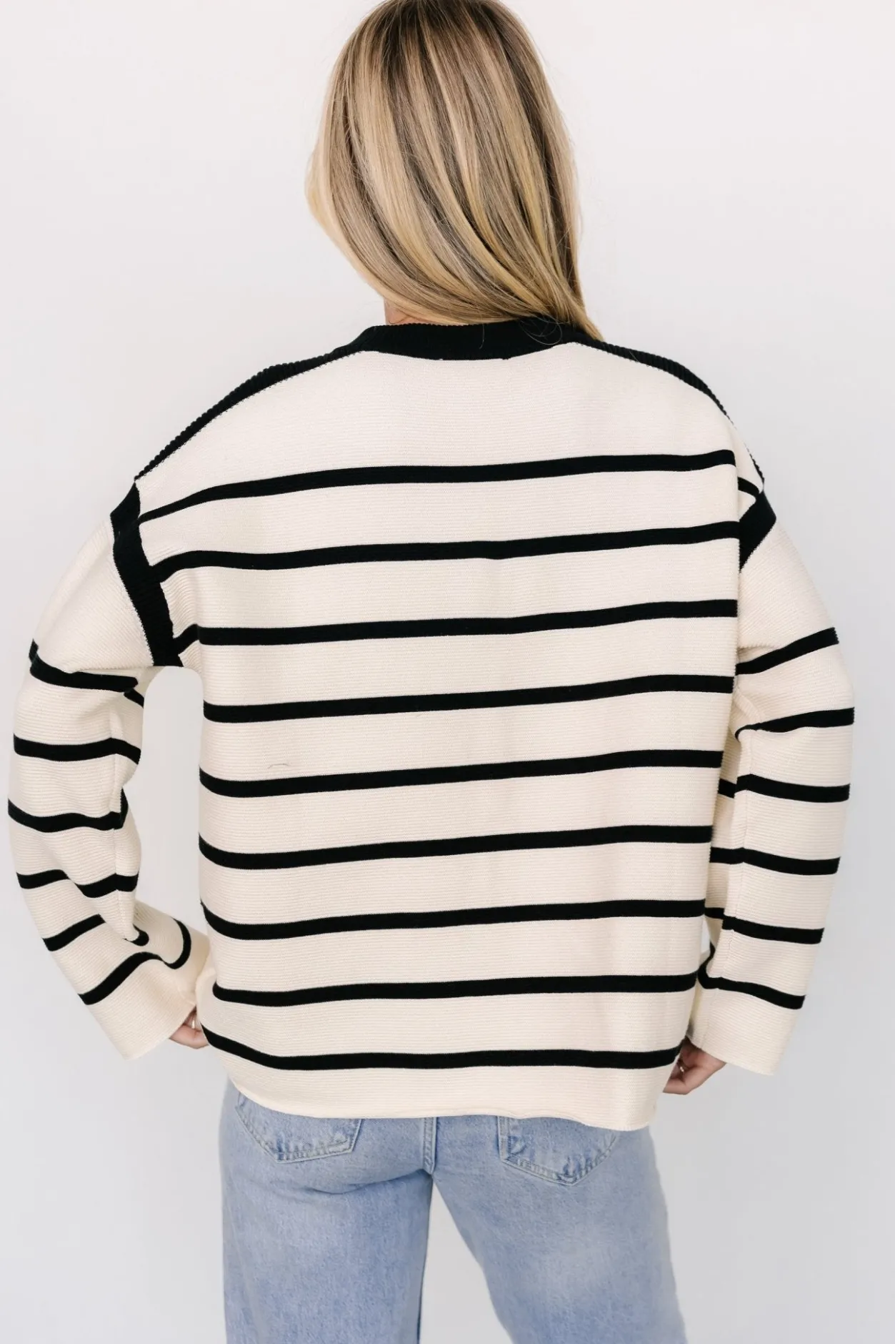 Online Baltic Born Conway Striped Sweater | Cream + Black Cream+Black