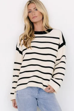 Online Baltic Born Conway Striped Sweater | Cream + Black Cream+Black