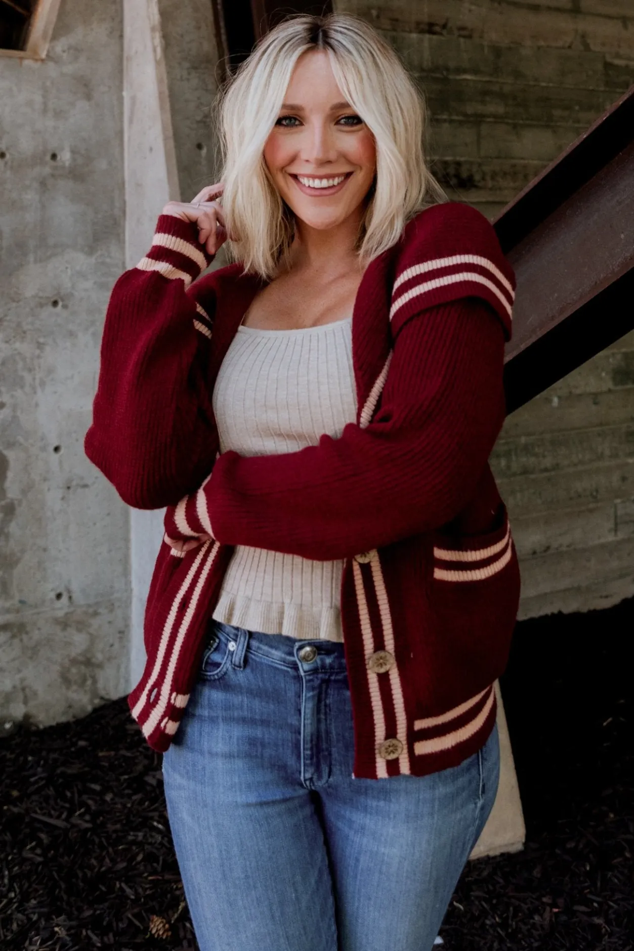 Online Baltic Born Corbett Knit Cardigan | Burgundy