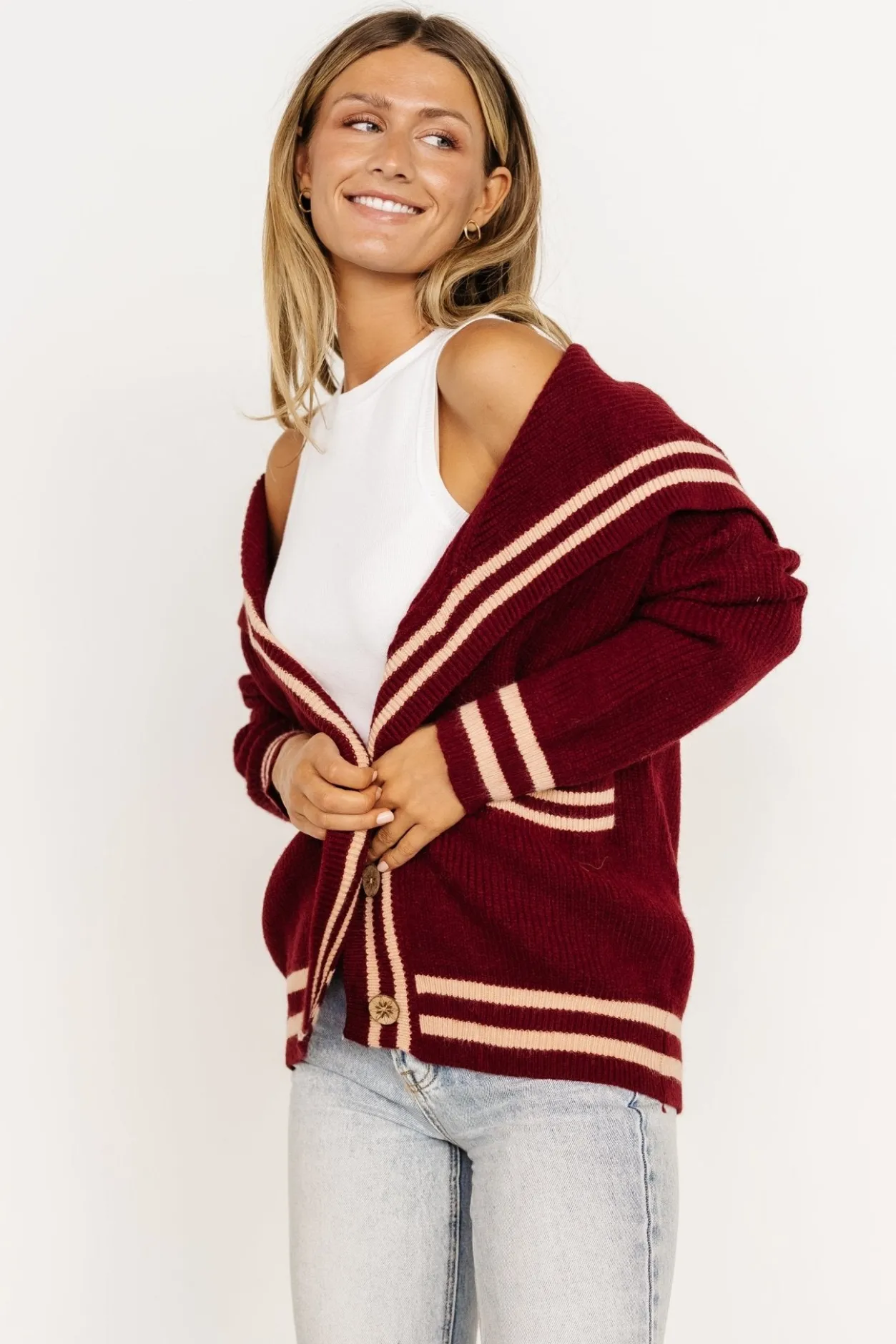Online Baltic Born Corbett Knit Cardigan | Burgundy