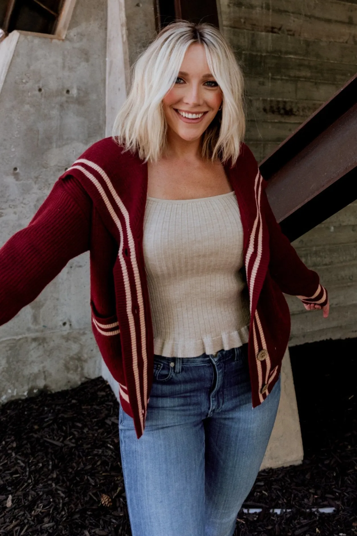 Online Baltic Born Corbett Knit Cardigan | Burgundy