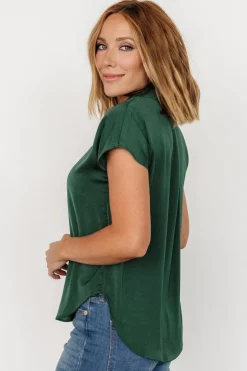 Fashion Baltic Born Corey Button Top | Hunter Green HunterGreen