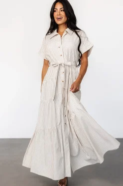 Best Baltic Born Covey Button Up Maxi Dress | Cream Stripe CreamStripe