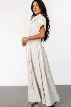 Best Baltic Born Covey Button Up Maxi Dress | Cream Stripe CreamStripe
