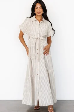Best Baltic Born Covey Button Up Maxi Dress | Cream Stripe CreamStripe