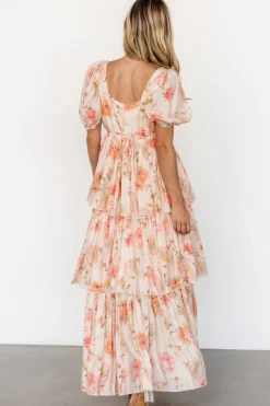Outlet Baltic Born Cozette Tiered Maxi Dress | Blush Floral BlushFloral