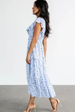 Outlet Baltic Born Crete Midi Dress | Blue + White Blue+White