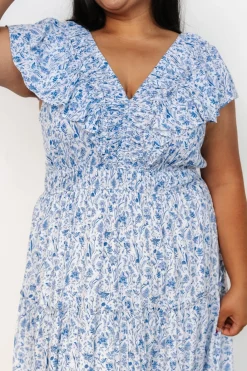 Outlet Baltic Born Crete Midi Dress | Blue + White Blue+White