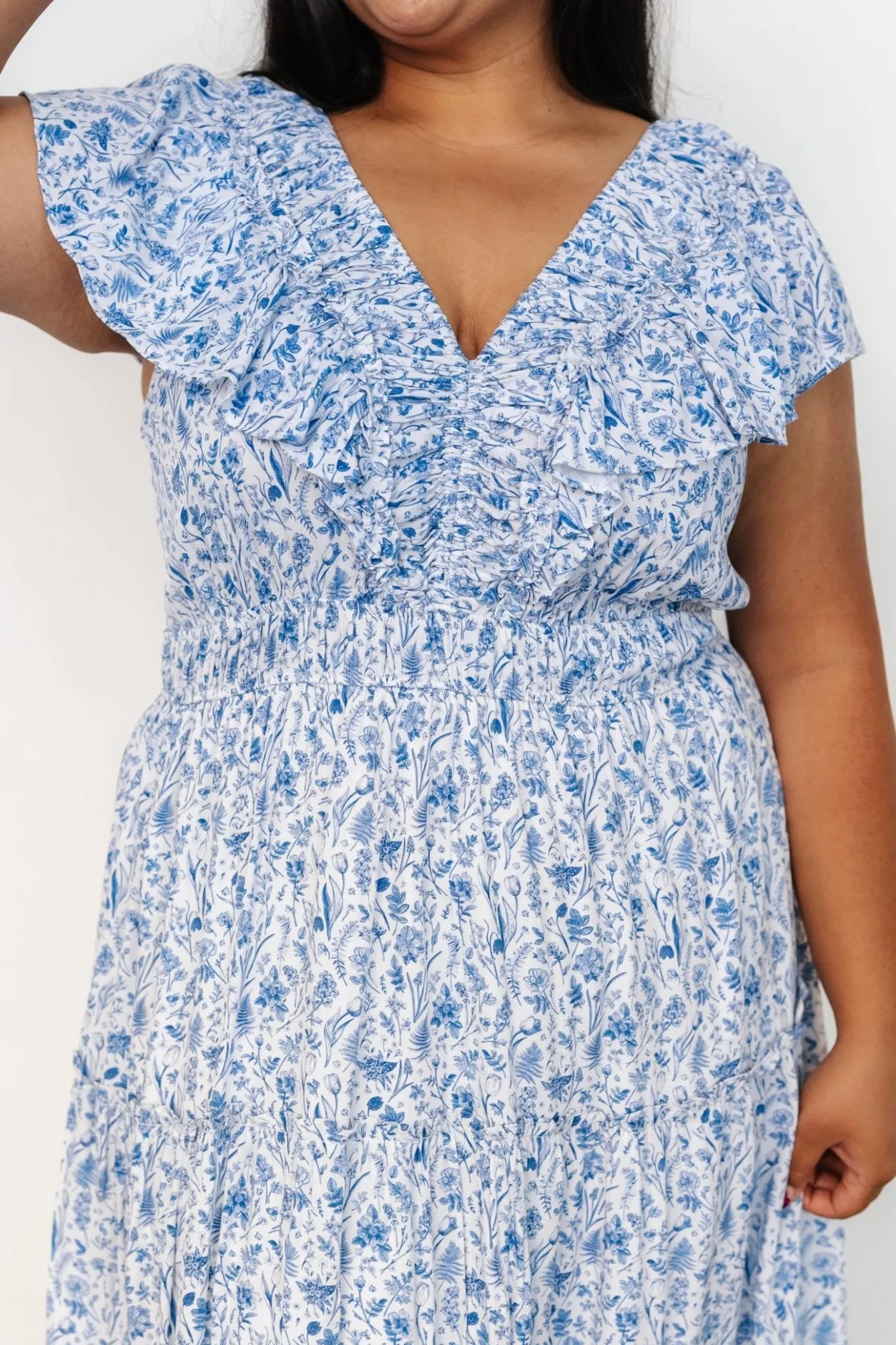 Outlet Baltic Born Crete Midi Dress | Blue + White Blue+White