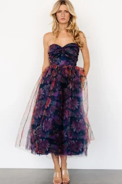 Clearance Baltic Born Cristelle Strapless Dress | Navy Multi Floral NavyMultiFloral