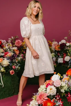 Discount Baltic Born Daisy Short Dress | Vintage Cream Floral VintageCreamFloral