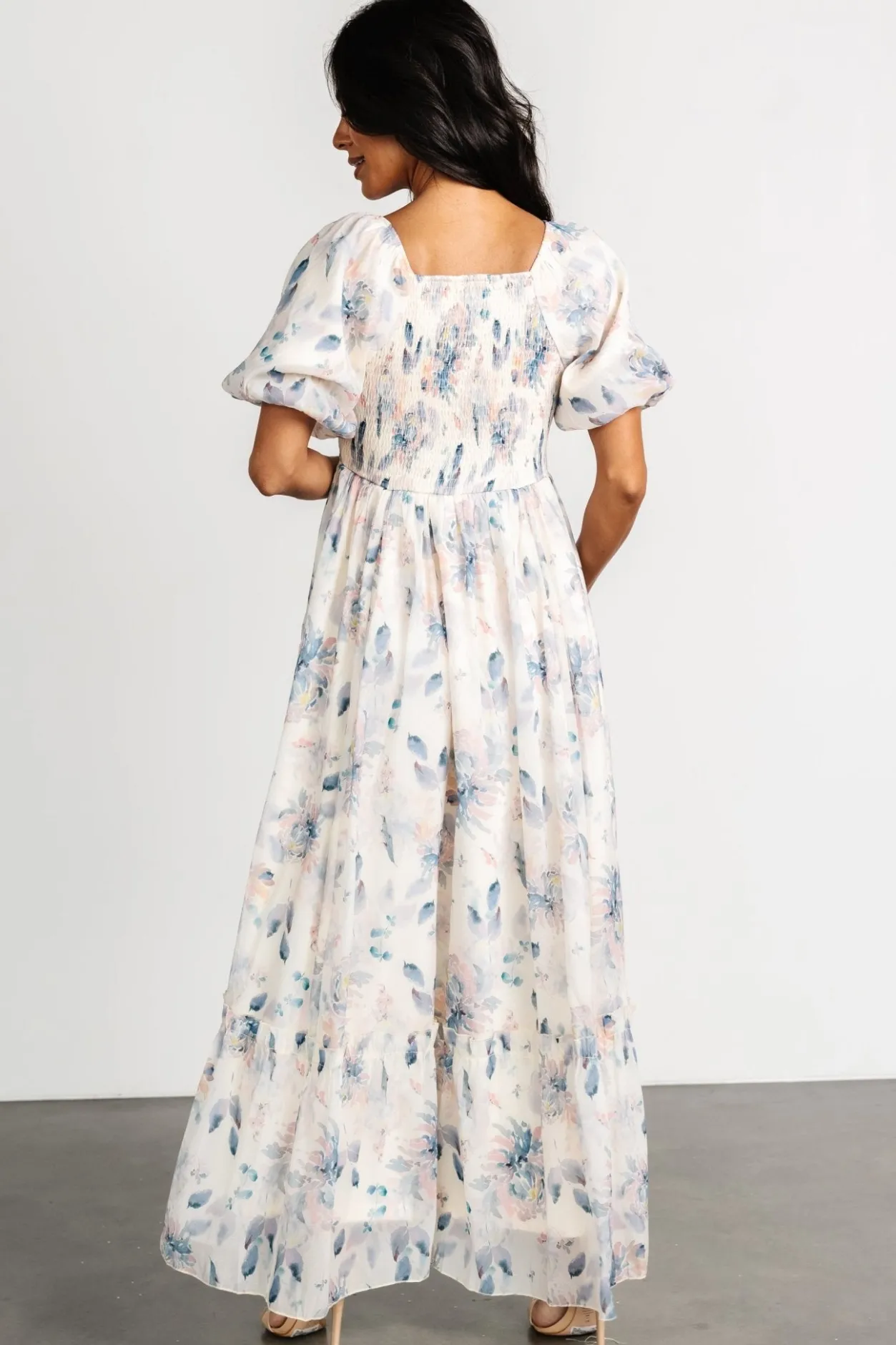Sale Baltic Born Dalia Maxi Dress | Cream + Blue Floral Cream+BlueFloral