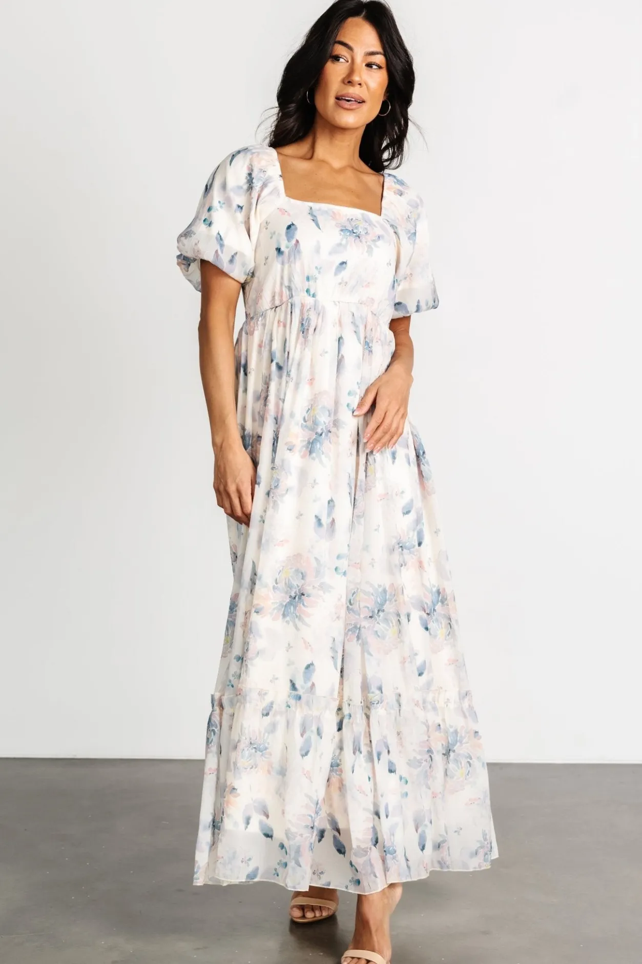 Sale Baltic Born Dalia Maxi Dress | Cream + Blue Floral Cream+BlueFloral