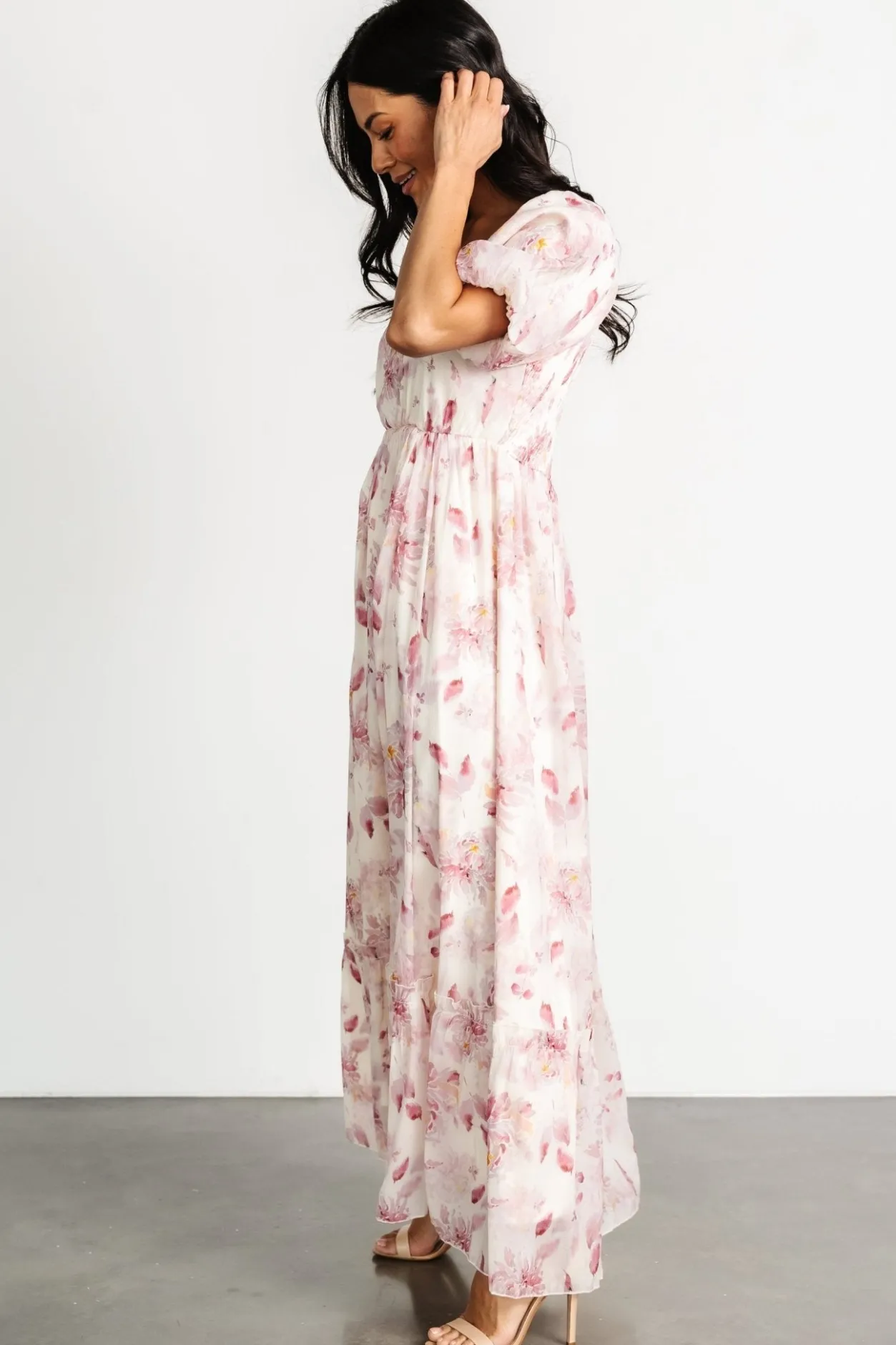 Online Baltic Born Dalia Maxi Dress | Ivory + Mauve Floral Ivory+MauveFloral